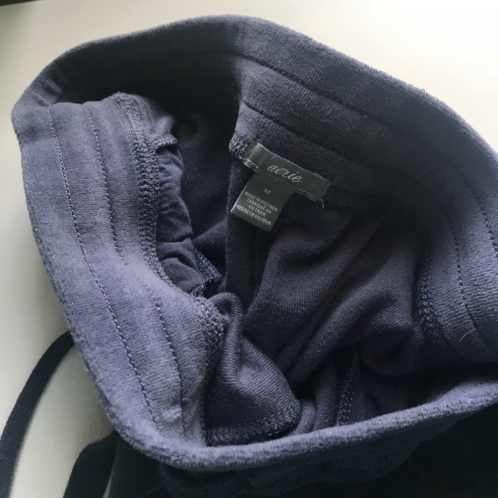 aerie deep blue velour joggers
